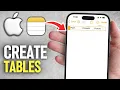 How to Create and Customize Tables in the iPhone Notes App iOS 18 Guide