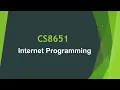 CS8651 Internet Programming Important Questions