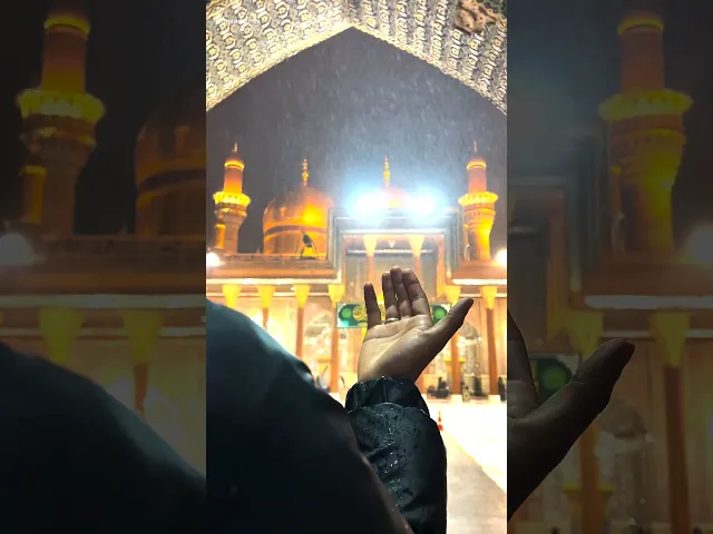 على القبابِ الذهبيةِ لبابَي المراد (عليهما السلام) تهطلُ أمطارُ الخير.