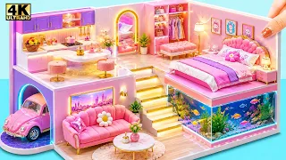 🎀🌈 I Made a Secret Pink Decor Room Inside This Pink Aquarium House 💖 | 핑크 미니 돌하우스 DIY