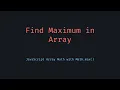 Find Maximum Value in Array Using JavaScript Math max Loop Spread Operator Explained