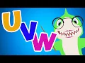 ABC Phonics Song with Baby Shark Lesson UVW TWO words Per Letter with upper lower case