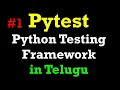 Pytest Python Testing Framework Tutorials in Telugu by Kotha Abhishek