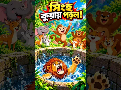 😱 Lion Fell Into a Well! Clever Monkey Saves the Jungle 🐒🦁 | Animal Cartoon #Shorts