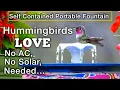 Hummingbird FOUNTAIN Attracts Hummingbirds NO Sun Solar AC Needed PORTABLE Birdbath Garden or Patio