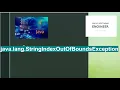 Java Tutorial on java lang StringIndexOutOfBoundsException String index out of range