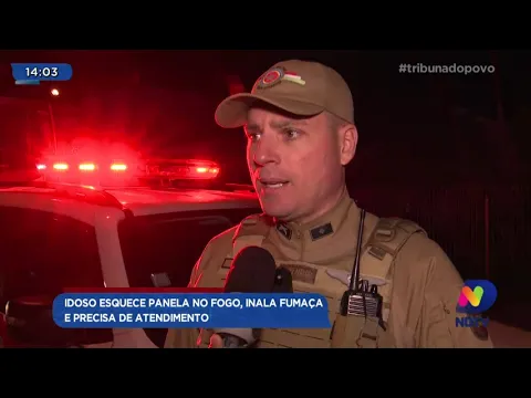 Idoso esquece panela no fogo, inala fumaça e precisa de atendimento