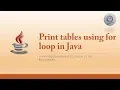 13 4 - Printing Tables using For Loop