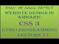 Lecture 11 website css border part 1 Programming Tutorial in Amharic