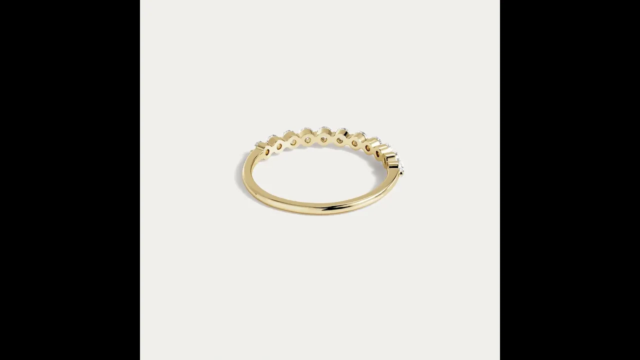 Half Eternity Lab Grown Diamond Ring-Round Cut Stackable Wedding Band