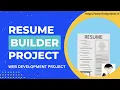 Resume Builder Web Development Final Year Project