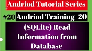 Android tutorial 2018 20 SQLite Read Information from Database 720P