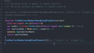 solve this - javascript find Smallest Number Mixed Elms Of Array