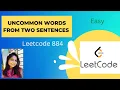 884 Uncommon Words from Two Sentences In JAVA Leetcode Problem Easy