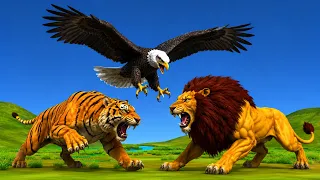 विशाल ईगल बाघ और शेर का आतंक | Bagh Aur Sher hindi kahani | animal story | kahani |