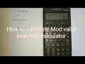 How to Find Mod Value Using a Scientific Calculator Casio Calculator