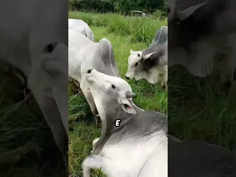 Pelea intensa  tres toros atacan a uno en disputa territorial