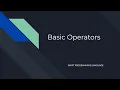 Basic Operators in Swift