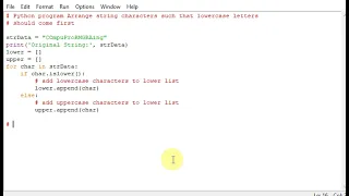 Python program Arrange string characters such that lowercase letters