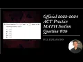 Official ACT Practice Exam Math Question FULL EXPLANATION