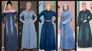 دريسات وعبايات جينز للعرايس موديلات 2021 2022 تشكيله تصميم جديده 