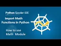 Python Tutorial for Beginners Import Math Functions in Python How to use Math Module