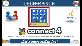 Live Demonstration of Connect4 Game application in JavaFX GUI API Java Game Project TechRanch