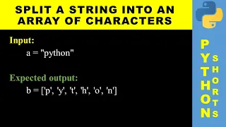 Split a string into an array of characters Python shorts