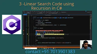 3 - Linear Search Algorithm Code using Recursion in C