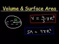 Volume and Surface Area of a Sphere Formula Examples Word Problems Geometry