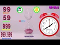 hourglass 99 minutes 99 99999999 seconds countdown timer alarm Speed 20x