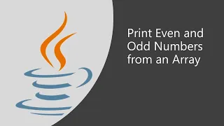 Important Java Program for Interviews Pgm 08 How to Print Even and Odd Numbers from an Array