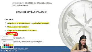 Psicologia Organizacional   Qualidade de Vida no Trabalho   Aula 12 pt1