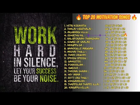 Download MP3 Top 20 Motivational songs in tamil |Energetic Motivational songs |Gym work Out Motivational songs.