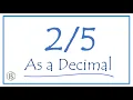 Write the as a Decimal