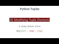 5 Modifying Tuple Elements Python Hindi