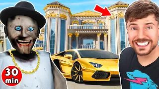 Granny is MrBeast !! House for $1 Vs $100,000,000! - funny horror animation (fun mix 27)