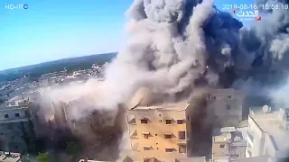 شاهد توثيق للحظات سبقت قصف عنيف لأحياء سكنية بإدلب 