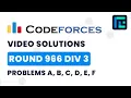 Codeforces Round 966 Div 3 Solutions - A to F by Subhankar Banerjee TLE Eliminators