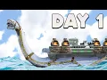 Surviving SOLO On A Plesiosaur Day 1 ARK