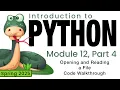 Python Spring 2025 Module 12-4 Opening and Reading a File - Code Walkthrough