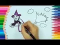 Witch Coloring Pages How to Draw Halloween Coloring Books Learn Colors How to Color