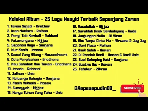 Download MP3 Koleksi Album - 25 Lagu Nasyid Terbaik Sepanjang Zaman