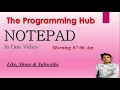 Notepad in Single Complete Notepad The Programming Hub