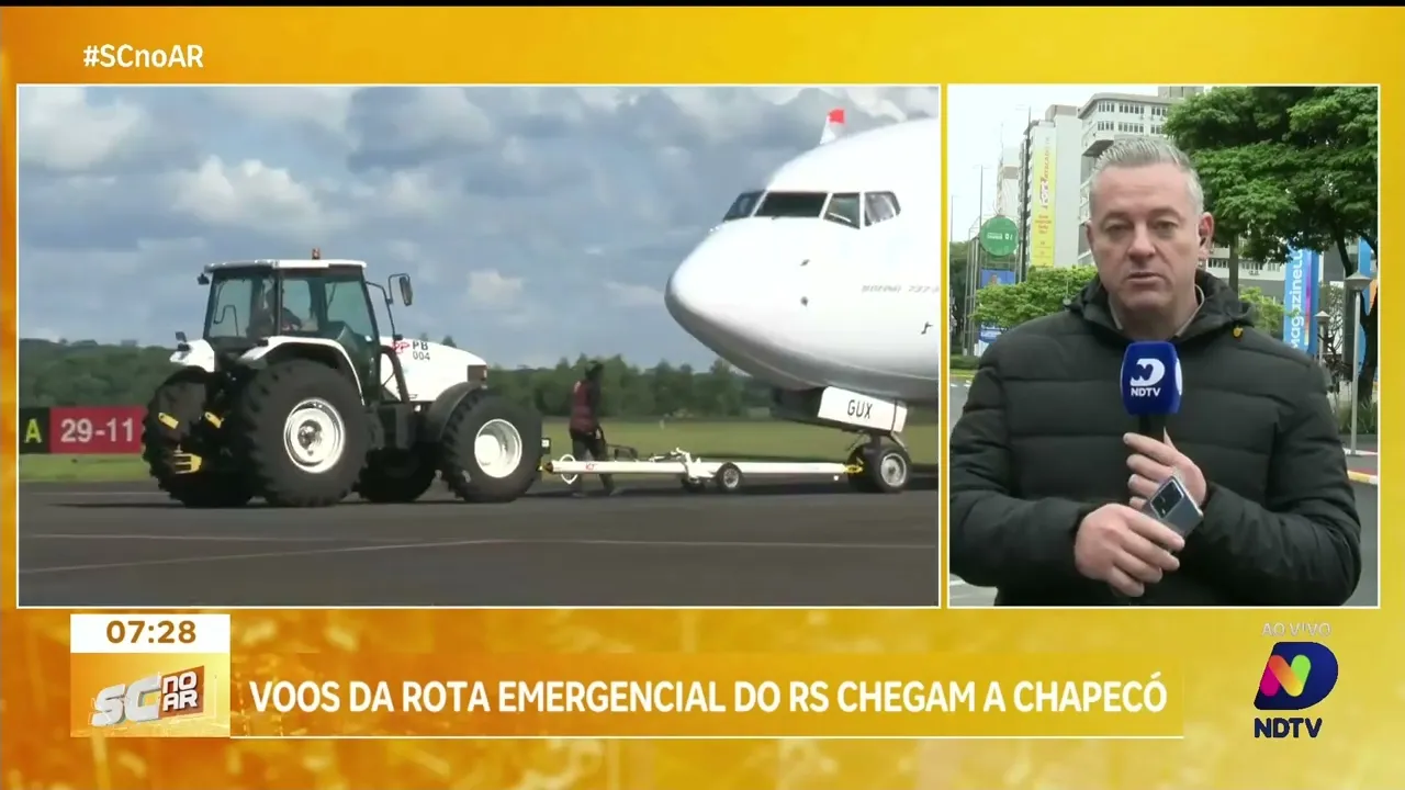 Aeroporto de Chapecó integra rota emergencial de voos para atender atingidos pelas enchentes no RS