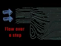 Flow over backward facing step simulation in Python