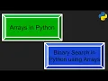 Binary search using Arrays