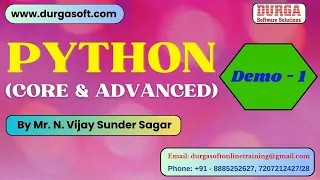 PYTHON tutorials Demo - 1 by Mr N Vijay Sunder Sagar On 15-05-2025 9PM IST