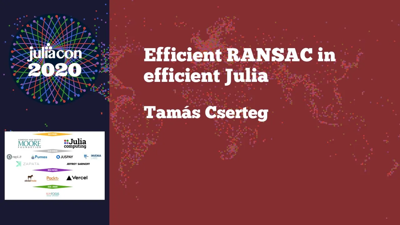 JuliaCon 2020 | Efficient RANSAC in efficient Julia | Tamás Cserteg