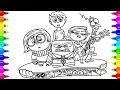 Inside Out 2 Coloring Pages Coloring All Emotions Anger Envy Sadness Joy Disgust Anxiety